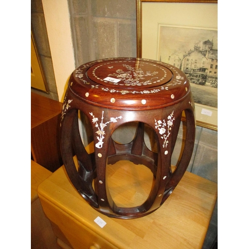 116 - Chinese Mother of Pearl Inlaid Stool