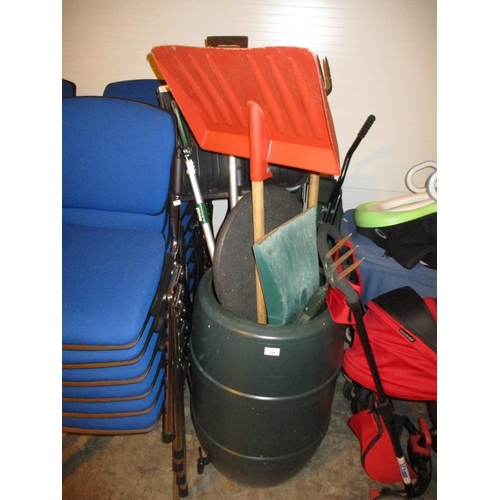 126 - Folding Wheelbarrow, Sack Truck, Garden Tools and Water Butt