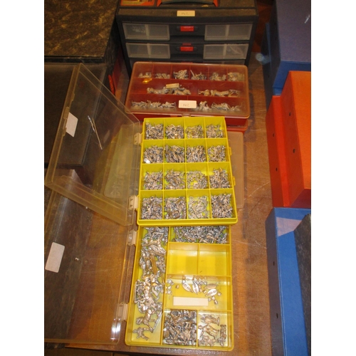 142 - Six Plastic Boxes of Metal Model Soldiers etc