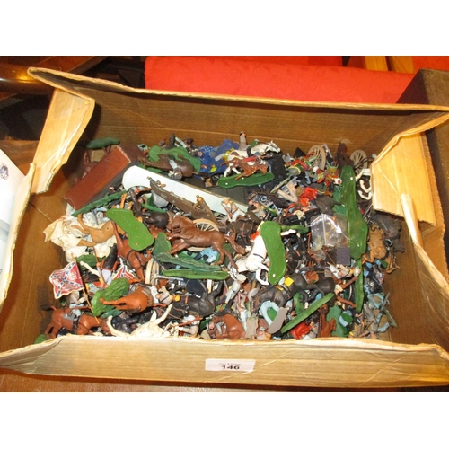 146 - Box of Britain's Plastic Soldiers etc