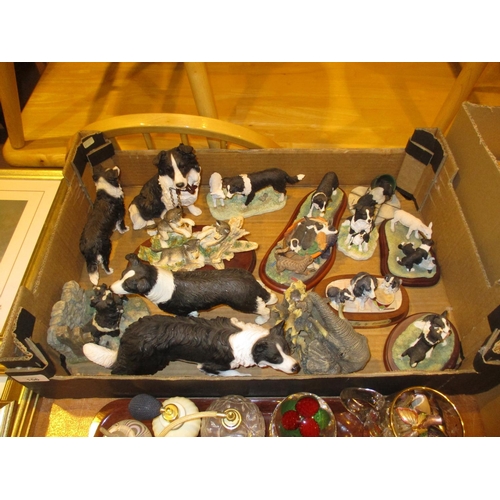 156 - Box with Border Fine Arts and Other Dog Ornaments etc