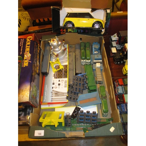 186 - Box with Die Cast Vehicles, Model Railways, Radio Control Mini etc