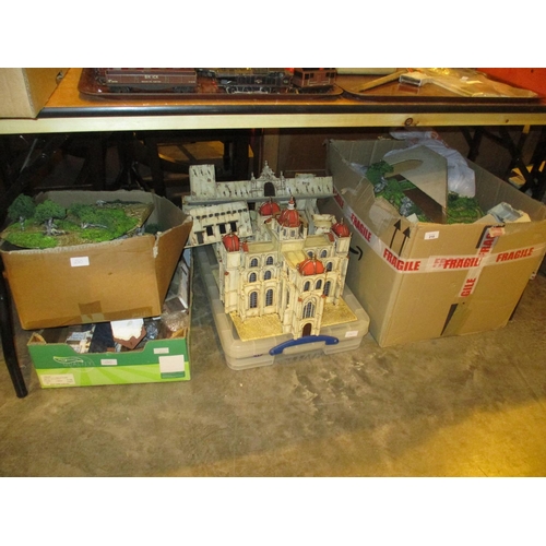 210 - Boxes of Model Landscapes, Buildings, Fort etc