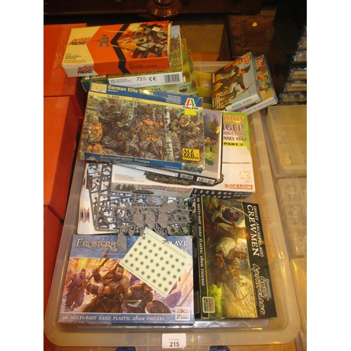 215 - Box of Model Kits, Plastic Soldiers etc