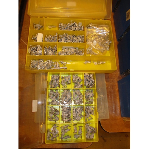 221 - Six Plastic Boxes of Metal Model Soldiers etc