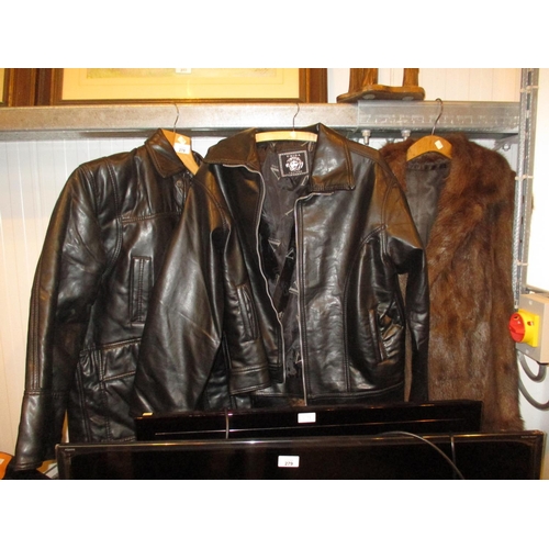 278 - Two Leather Jackets and a Fur Coat