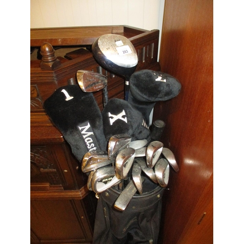 283 - Golf Bag with Solar and Other Clubs