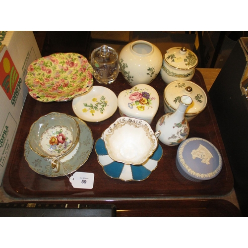 59 - Old Foley and Shelley Cups and Saucers and Other Ceramics