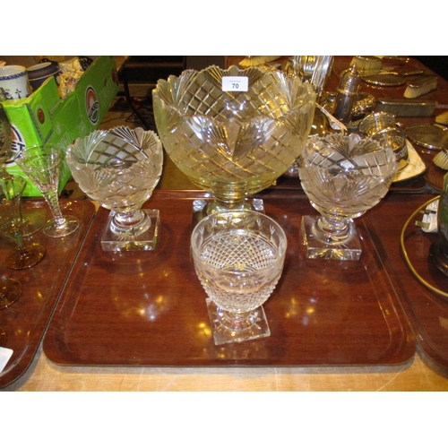 70 - Four Cut Glass Pedestal Bowls