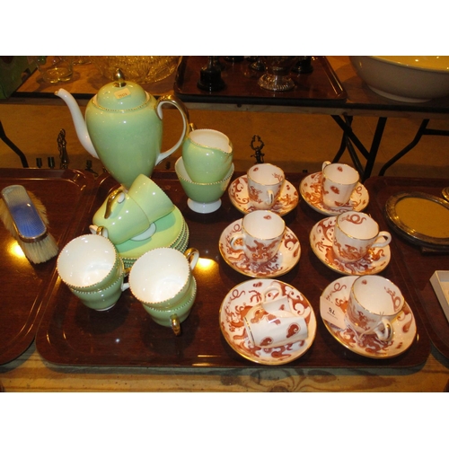 78 - Wedgwood 15 Piece Coffee Set and Royal Worcester Red Dragon 12 Piece Coffee Set