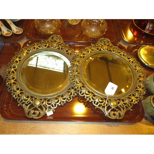 85 - Two Ornate Brass Frame Mirrors