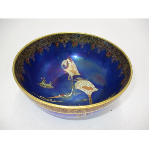 290 - Carltonware Lustre Bowl Decorated with Herons and Bamboo, 17.5cm