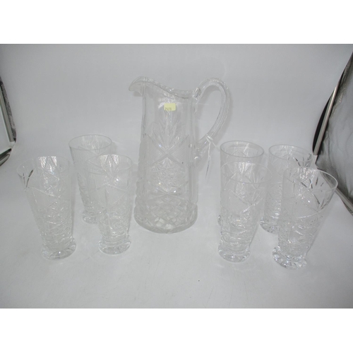 292 - Crystal Water Jug and Seven Tumblers