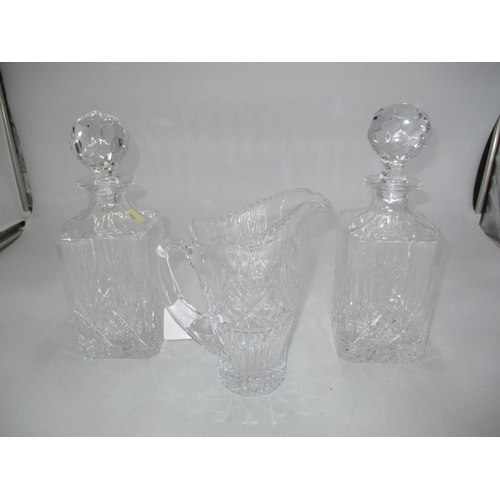 300 - Pair of Crystal Whisky Decanters and a Water Jug