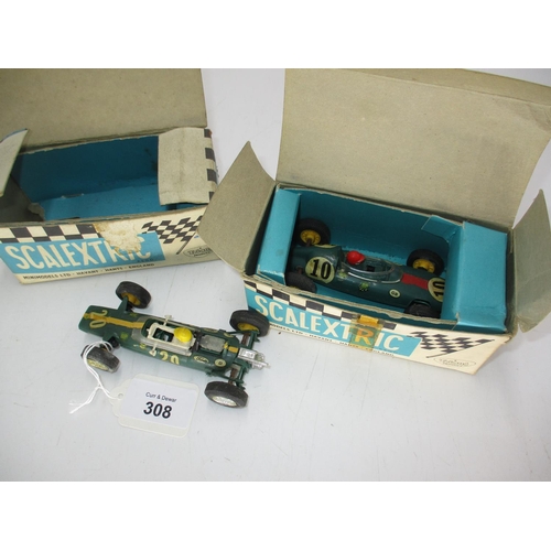 308 - Two Vintage Scalextric Racing Cars