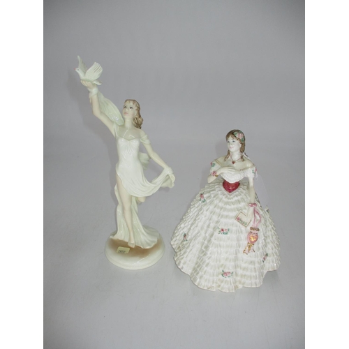 407 - Two Compton & Woodhouse Figures, Royal Worcester Spirit of Peace by Maureen Holson 585/200, CW453, a... 