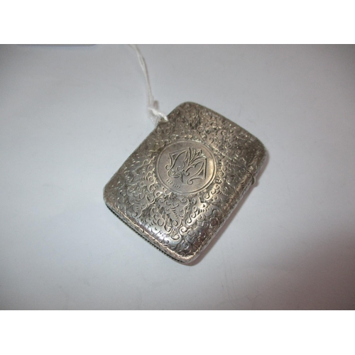 421 - Victorian Engraved Silver Vesta Case, Birmingham 1887, 28g