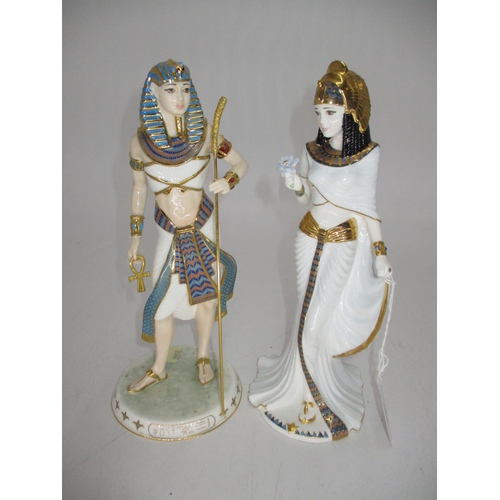 443 - Two Compton & Woodhouse Figures, Coalport Cleopatra 4995/9500 and Royal Doulton Tutankhamun The Boy ... 