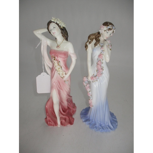 446 - Two Compton & Woodhouse Coalport Figures, Ruby 2434/9500, Sapphire 3618/9500