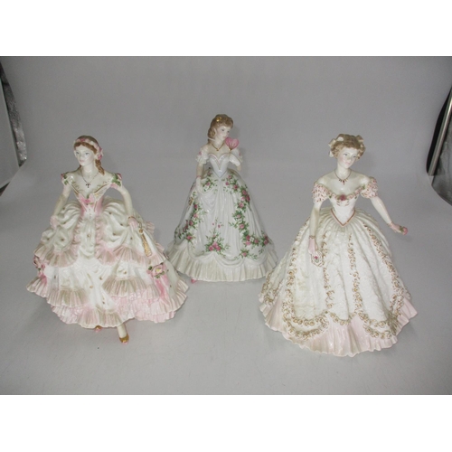 450 - Three Compton & Woodhouse Royal Worcester Victorian Era Figures, Sweetest Valentine 4681/12500, Roya... 