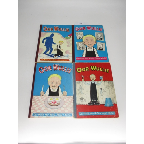 451 - Four Oor Wullie Annuals, 1958, 1960, 1962, 1966