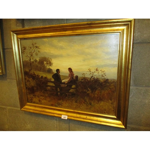 458 - IB McDonald, RSA, Oil on Canvas, A Courting Couple, 42x58cm