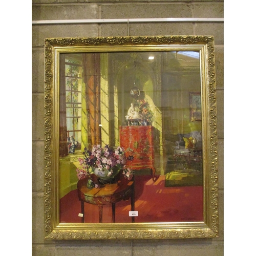 Herbert Davis Richter, RI, RSW, ROI, (British 1874-1955), Oil on Canvas, Interior Scene with Red Lacquer Cabinet, 74x62cm, ARR