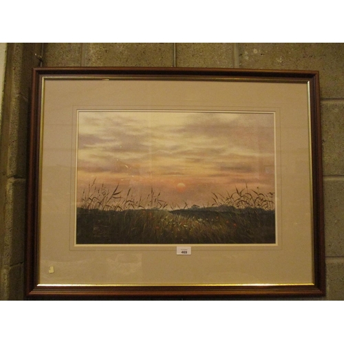 469 - Jackie Gardiner, Pastels, Sunset Over Fields, 35x53cm