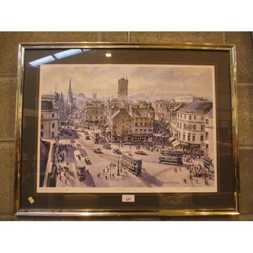 471 - Douglas Phillips, Signed Print, High Street Dundee, 207/875