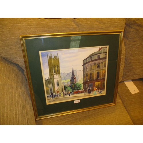 480A - George Martin, 1995, Watercolour, West end Edinburgh, 32x38cm