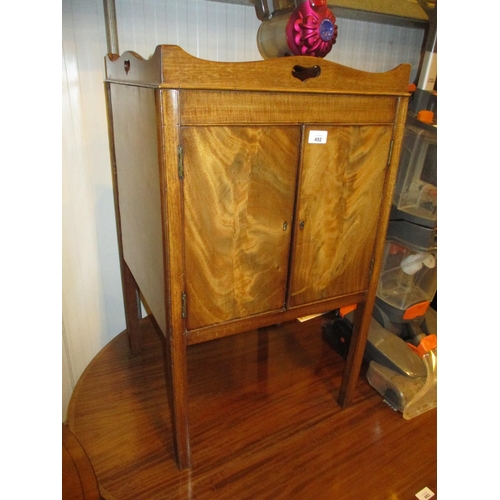 492 - Mahogany Gallery Top Pot Cupboard