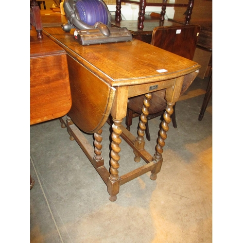 513 - Oak Barley Twist Gateleg Dining Table