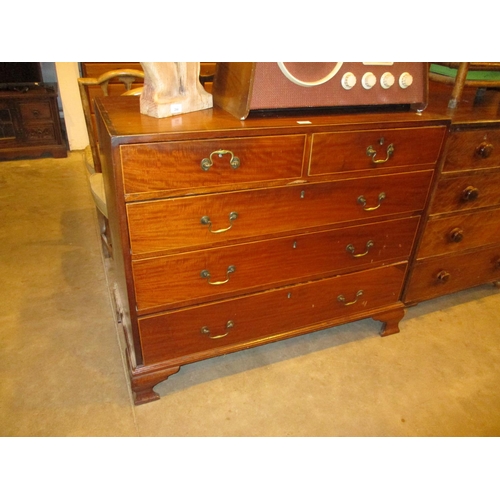 523 - 19th Century Inlaid Mahogany Chest of 5 Drawers, 104cm