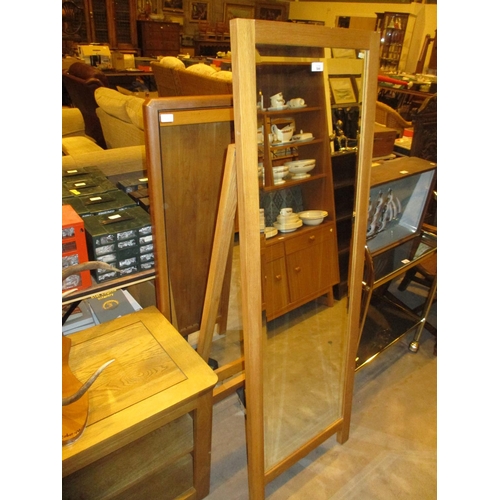 544 - Modern Oak Cheval Mirror and a Wall Mirror