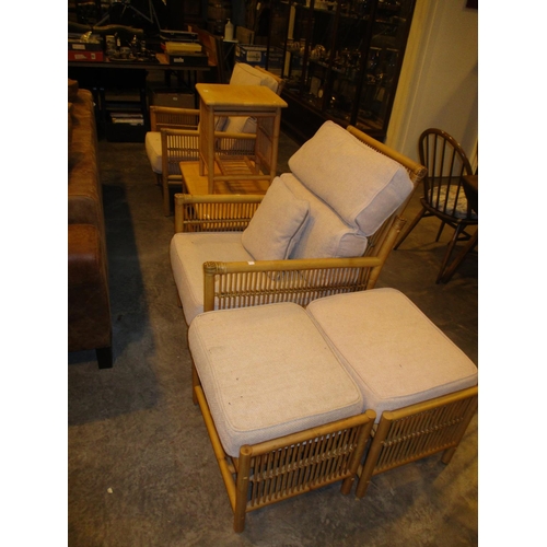 562 - Pair of Conservatory Chairs with 2 Coffee Tables and 2 Stools