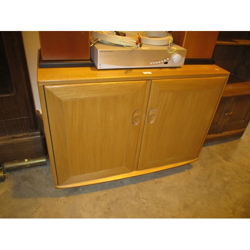 565 - Ercol Light Wood 2 Door Cabinet, 91cm