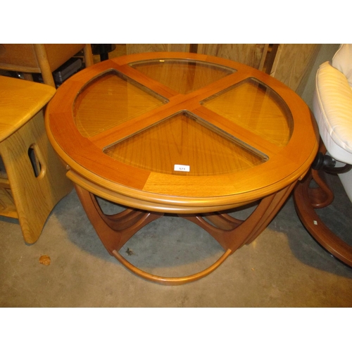 571 - G Plan Teak and Glass Nest of 5 Tables