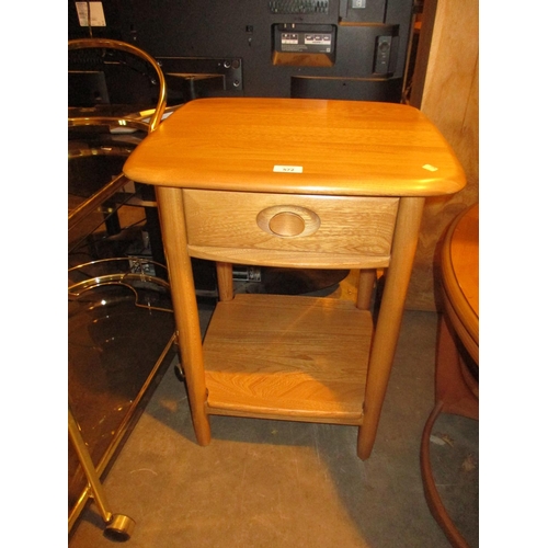 572 - Ercol Light Wood Single Drawer Lamp Table