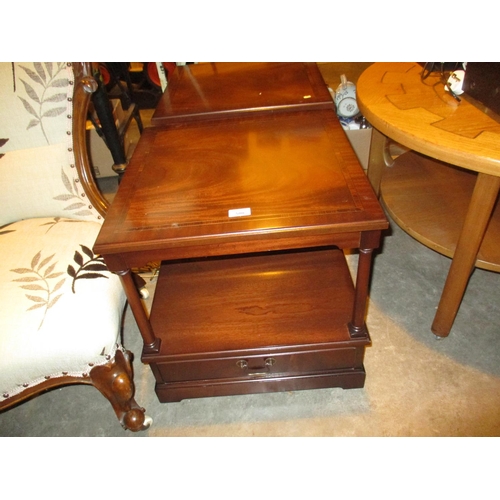 580 - Pair of Reproduction Mahogany Lamp or Bedside Tables