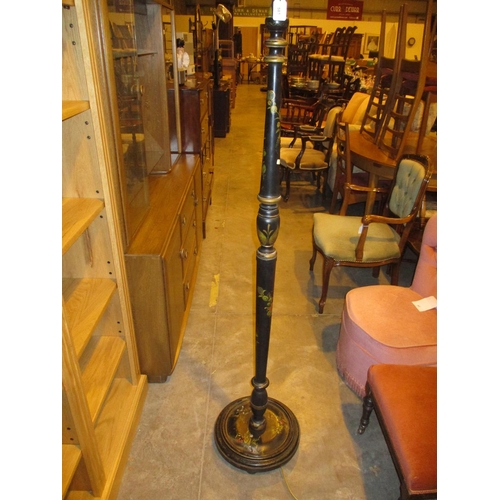 581 - Chinoiserie Lacquer Turned Pillar Standard Lamp