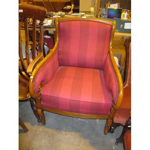 590 - Regency Style Scroll Arm Lounge Chair