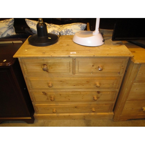 614 - Pine Chest of 5 Drawers, 81cm