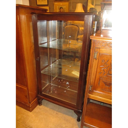 616A - Mahogany Display Cabinet, 55cm