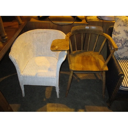 635 - Lloyd Loom Chair and an Arm Chair