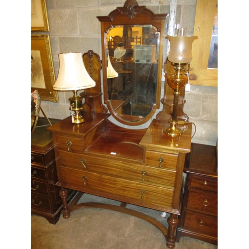 647 - 1920's Mahogany Stepped Top Dressing Table, 107cm