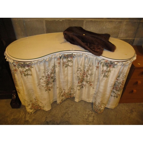 653 - Kidney Shape Dressing Table and a Fur Stole