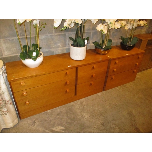 654 - Stag Teak Chests of 6 and 3 Drawers, 138 and 82cm