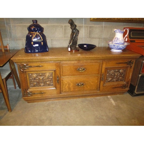 656 - Victorian Carved Oak Sideboard, 183cm