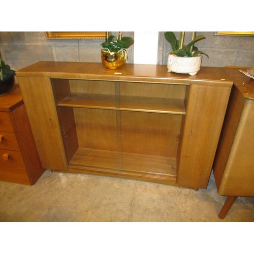 655 - Mid 20th Century Walnut Extending Dining Table with 8 Chairs, Sideboard and Bookcase