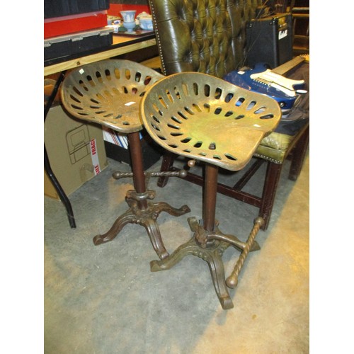 536 - Pair if Vintage Cast Iron Stools